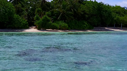 白沙背景的绿松石海洋美丽海滨海滩空中旅游视频