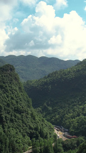 航拍湖北旅游景点恩施峡谷山峦叠嶂自然风光素材自然素材视频