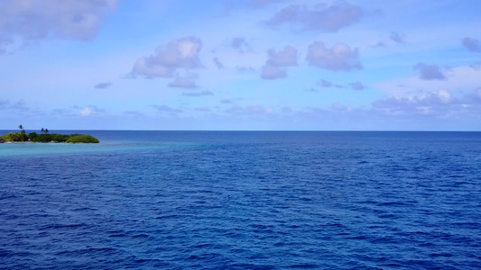 以清晰的环礁湖和白色沙滩背景为宁静海滩野生生物进行视频