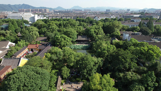 浙江绍兴沈园旅游景区航拍 视频