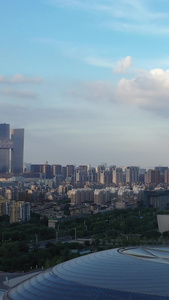 南京奥体中心CBD航拍城市建筑群视频