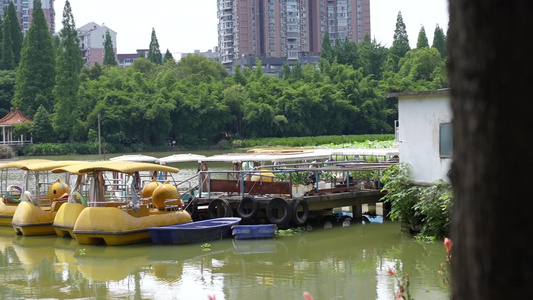 衡阳西湖公园美景游船风光 视频