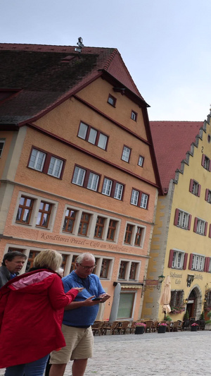 德国著名古堡城市罗腾堡老城中心广场延时视频欧洲建筑28秒视频