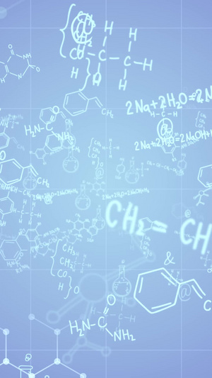 医疗科技化学分子式动态背景视频医学元素15秒视频