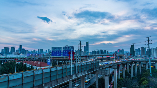 10K昆明CBD建筑交通夜景日转夜延时视频