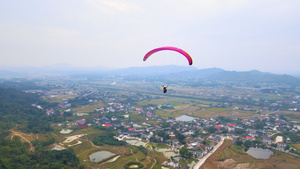 4K航拍跳伞滑翔伞运动46秒视频