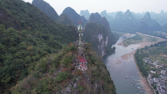 桂林兴坪旅游风光航拍视频