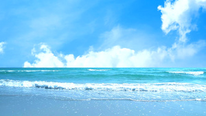 海滩和蓝色天空的白云22秒视频