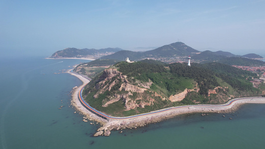 蓝色海洋大海海上岛屿航拍视频