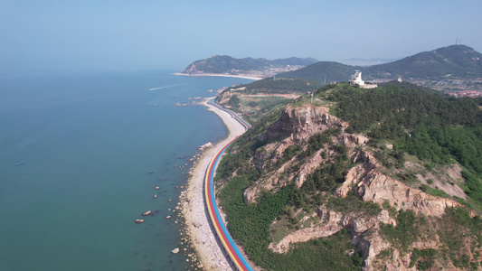 大海海浪岛屿航拍烟台长岛 视频