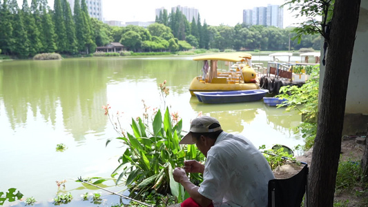 衡阳西湖公园美景游船风光 视频