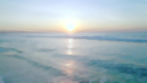 黄昏沙滩上的日落和柔软的大海30秒视频