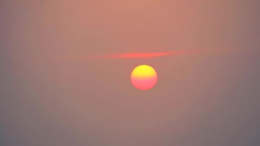 日落和天空橙色线鸟儿飞过太阳视频