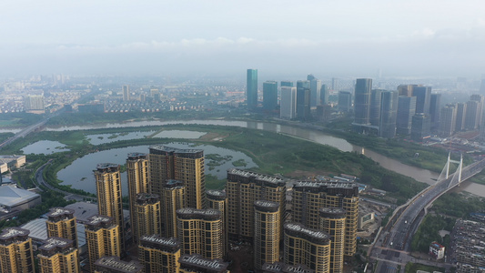 浙江义乌城市建筑风光航拍 合集视频
