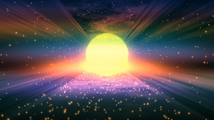 多彩发光粒子太阳300秒视频