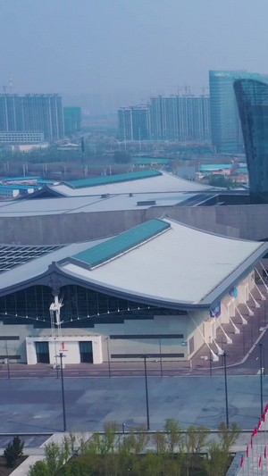 航拍石家庄国际会展中心正定新区110秒视频