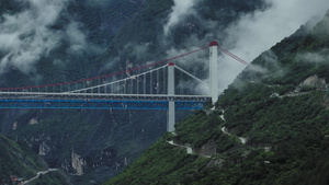 4K云南省香格里拉市金沙江大桥24秒视频