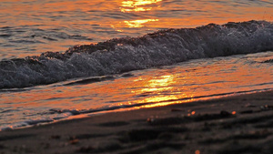 日落时大海沙滩25秒视频