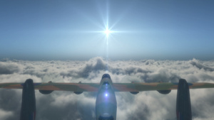 旧飞机在云层4公里上空飞行19秒视频