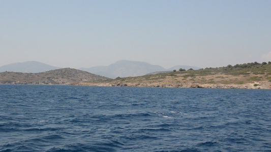 以火鸡山区和海岸全景为主的爱琴海视频