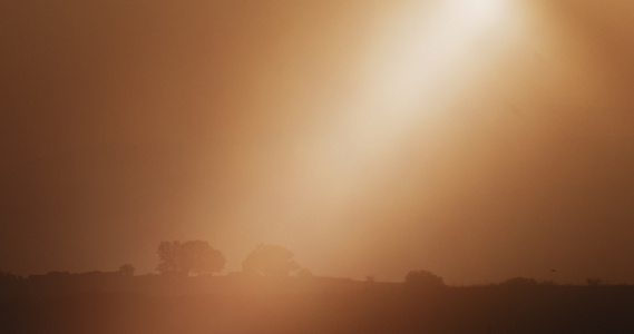 日落时的农村景观视频