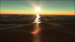 日落海洋缓慢运动15秒视频