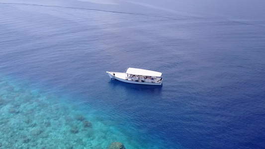 完美旅游海滩野生生物在沙巴附近以浅沙为背景的明亮沙滩视频