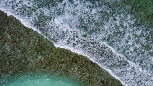 海岸海滩海浪汹涌视频