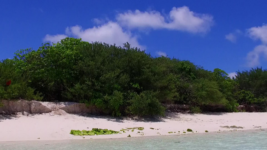 在沙洲附近有白色沙滩背景的蓝色海洋关闭海洋海滨海滩视频