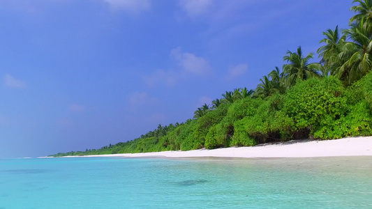 热带环礁湖海滩假日旅游浅海近度假胜地附近有白色沙沙视频