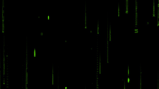 科技数字字母粒子雨视频