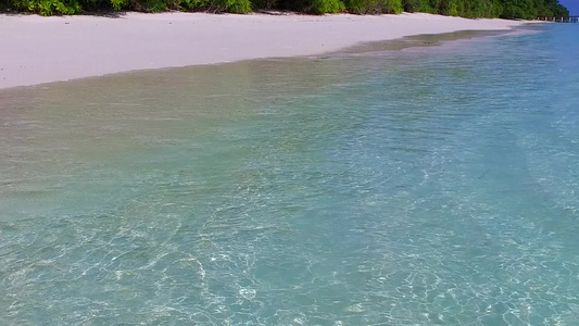 以海滨附近有白色沙沙底背景的海平面为依地的海平面海滩视频