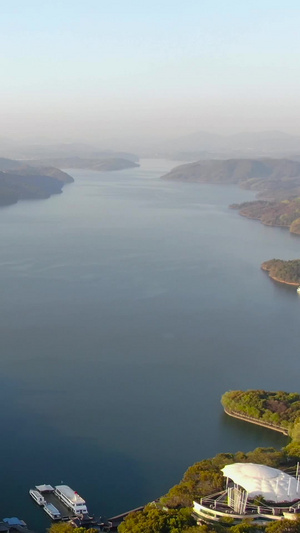航拍5A天目湖景区景点湖里山岛视频江苏旅游60秒视频