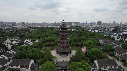 航拍江苏苏州盘门景区4A景区  视频