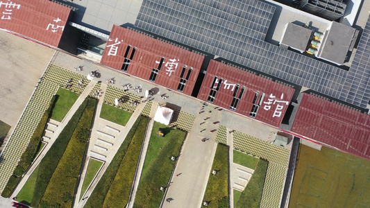 航拍中国云南省博物馆新馆展馆建筑外景视频