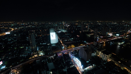 夜幕的消逝闪光城市的全景视频