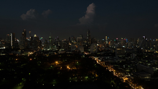 鸟眼时间过敏的夜视大都市全景泰王国邦科克Hangkok视频