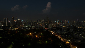 鸟眼时间过敏的夜视大都市全景13秒视频