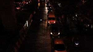 夜里市内交通堵塞6秒视频