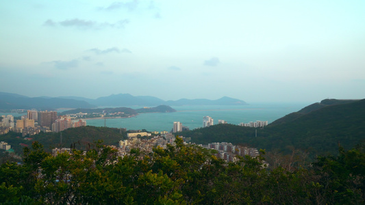 海南城市的顶部风景视频