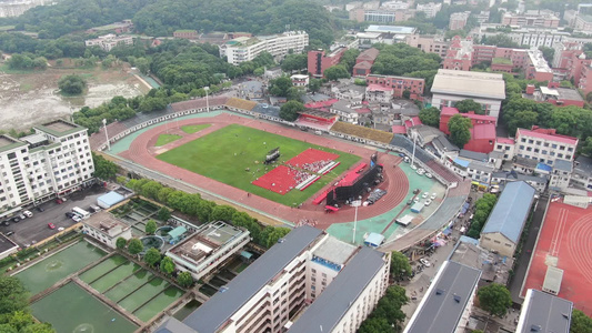 城市风光高楼建筑自然景观航拍视频