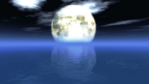 海洋中的大月亮4k16秒视频