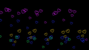 彩虹彩虹彩虹彩虹亮线塑造红心在黑屏幕上慢舞20秒视频