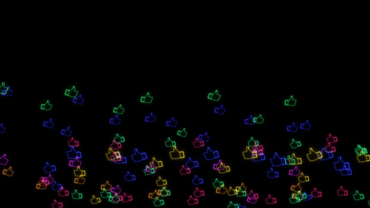 彩虹多彩的一千种喜欢慢舞黑屏幕上的贺卡视频