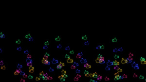彩虹多彩的一千种喜欢慢舞黑屏幕上的贺卡21秒视频