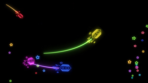 在黑屏上发射标志性元素的彩虹火箭100号发射器和多彩13秒视频