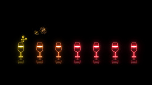 五颜六色的小香槟杯灯光霓虹灯标志元素有趣的舞蹈循环21秒视频