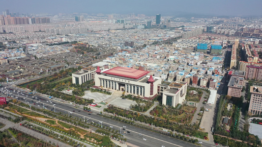 航拍中国云南文学艺术馆大楼建筑外景视频