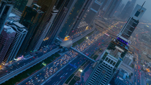 迪拜交通和城市景观未来感17秒视频