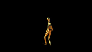 玩机器人舞蹈无缝环环阿尔法频道的金黄金模特18秒视频